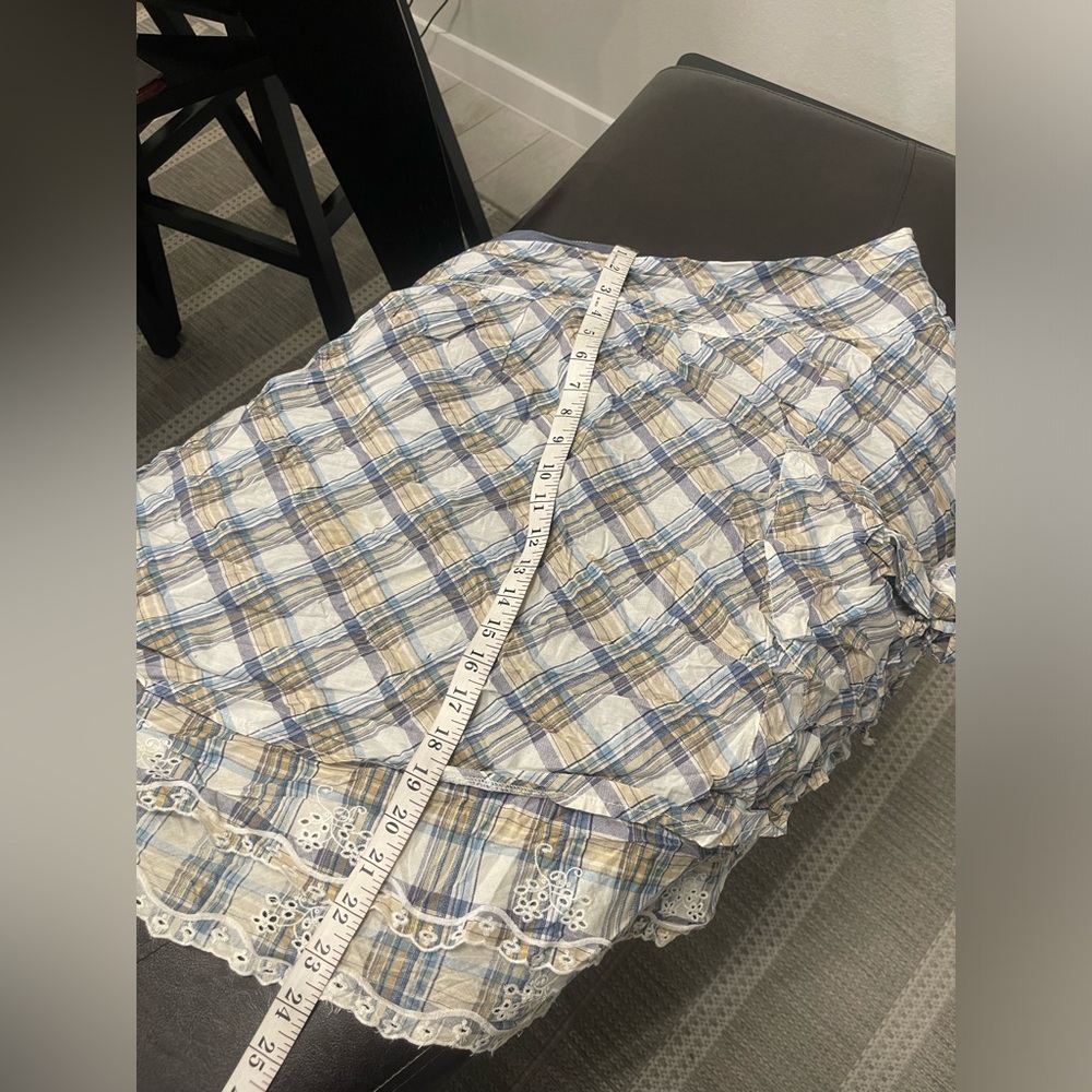 Y2K Venezia picnic plaid bubble pockets cotton skirt Sz 22 - Picture 8 of 10